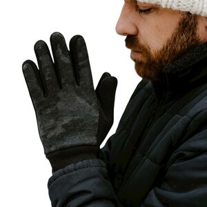 LEVIS Men's Stretch Active Fit Inteli-touch Gloves Knit Cuff Camouflage/Blk NWT